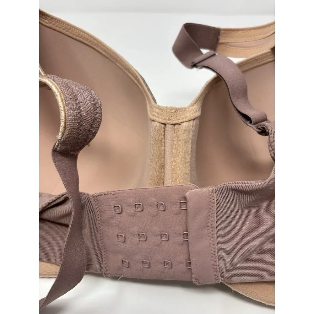 SOMA Hush Brown 36C Stunning Support Geo Lace Lined‎ Balconette Bra